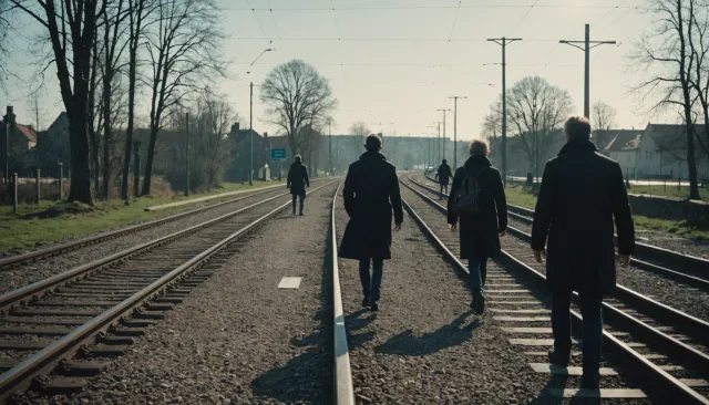 Весна добавила трудностей пешеходам в преодолении железнодорожного переезда в Истре.